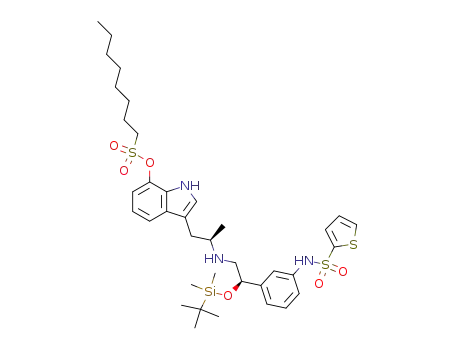 octane-1-sulfonic acid 3-(2-{2-(<i>tert</i>-butyl-dimethyl-silanyloxy)-2-[3-(thiophene-2-sulfonylamino)-phenyl]-ethylamino}-propyl)-1<i>H</i>-indol-7-yl ester