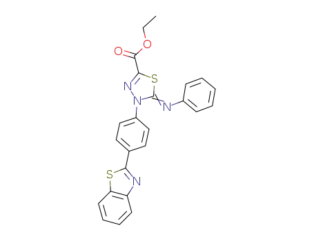ethyl 4-(4-(benzo[d]thiazol-2-yl)phenyl)-4,5-dihydro-5-(phenylimino)-1,3,4-thiadiazol-2-carboxylate