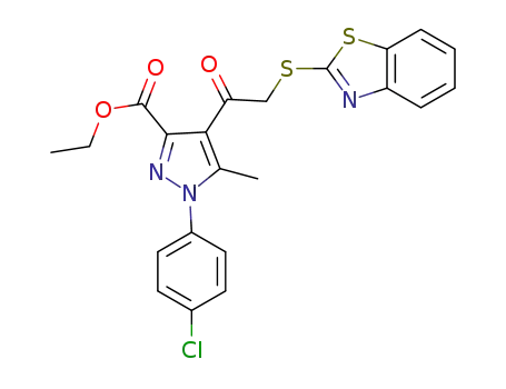 ethyl 4-[2-(1,3-benzothiazol-2-ylsulfanyl)-1-oxoethyl]-1-(4-chlorophenyl)-5-methyl-1H-pyrazole-3-carboxylate