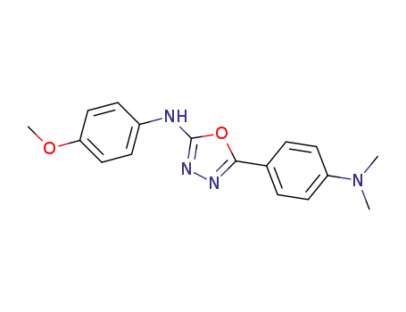 Molecular Structure of 1257257-06-9 (5-(4-(dimethylamino)phenyl)-N-(4-methoxyphenyl)-1,3,4-oxadiazol-2-amine)