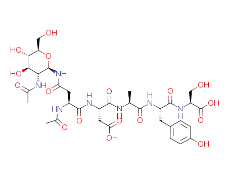 Molecular Structure of 1245517-46-7 (Ac-Asn(β-GlcNAc)-Asp-Ala-Tyr-Ser-OH)