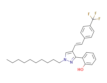(E)-1-decyl-3-(2-hydroxyphenyl)-4-(4-trifluoromethylstyryl)-1H-pyrazole
