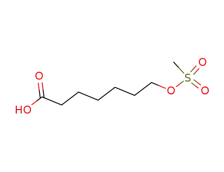 Molecular Structure of 111879-51-7 (Heptanoic acid, 7-[(methylsulfonyl)oxy]-)