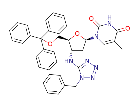5-(3'-amino-3'-deoxy-5'-O-triphenylmethyl-β-D-thymidin-3'N-yl)-1-benzyl-tetrazole