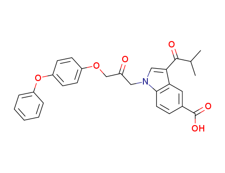 1H-Indole-5-carboxylic acid, 3-(2-methyl-1-oxopropyl)-1-[2-oxo-3-(4-phenoxyphenoxy)propyl]-