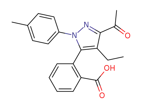 2-[3-acetyl-4-ethyl-1-(4-methylphenyl)-1H-pyrazol-5-yl]benzoic acid
