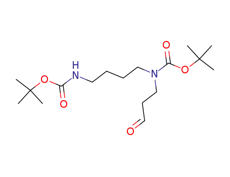 Molecular Structure of 303178-25-8 (Carbamic acid,
[4-[[(1,1-dimethylethoxy)carbonyl]amino]butyl](3-oxopropyl)-,
1,1-dimethylethyl ester)