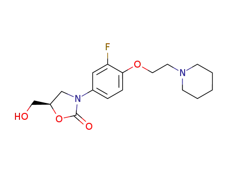 2-Oxazolidinone,
3-[3-fluoro-4-[2-(1-piperidinyl)ethoxy]phenyl]-5-(hydroxymethyl)-, (5R)-