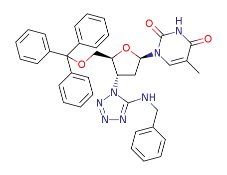 5-aminobenzyl-(3'-deoxy-5'-O-triphenylmethyl-β-D-thymidin-3'N-yl)-tetrazole