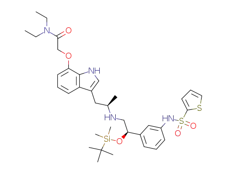 Acetamide,
2-[[3-[(2R)-2-[[(2R)-2-[[(1,1-dimethylethyl)dimethylsilyl]oxy]-2-[3-[(2-thien
ylsulfonyl)amino]phenyl]ethyl]amino]propyl]-1H-indol-7-yl]oxy]-N,N-dieth
yl-