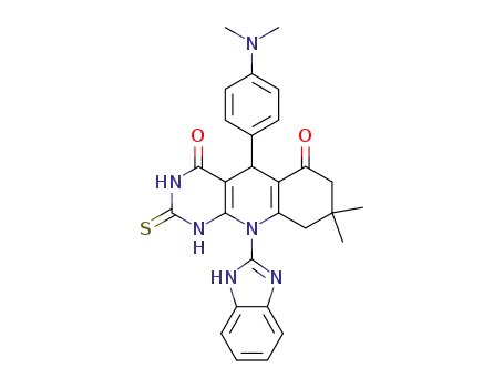 10-(1H-benzo[d]imidazol-2-yl)-5-(4-(dimethylamino)phenyl)-8,8-dimethyl-2-thioxo-2,3,8,9-tetrahydropyrimido[4,5-b]quinoline-4,6(1H,5H,7H,10H)-dione