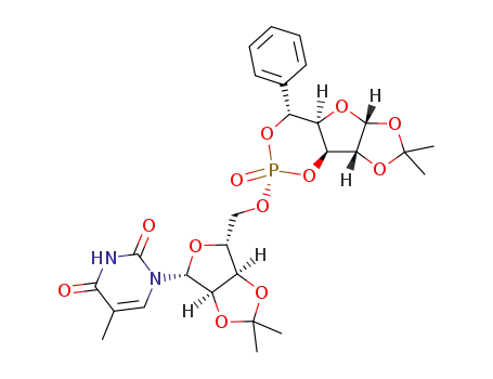 (5R,SP)-1,2-O-isopropylidene-5-phenyl-3,5-O-(5'-(2',3'-O-isopropiliden-5-metyluridinyl))phosphoryl-α-D-xylofuranose