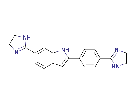 6-(4,5-Dihydro-1H-imidazol-2-yl)-2-(4-(4,5-dihydro-1H-imidazol-2-yl)phenyl)-1H-indole