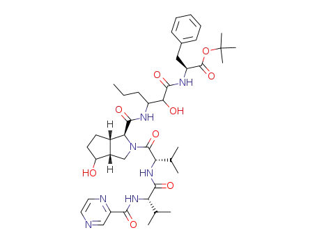 (S)-2-(2-Hydroxy-3-{[(1S,3aR,6aS)-4-hydroxy-2-((S)-3-methyl-2-{(S)-3-methyl-2-[(pyrazine-2-carbonyl)-amino]-butyrylamino}-butyryl)-octahydro-cyclopenta[c]pyrrole-1-carbonyl]-amino}-hexanoylamino)-3-phenyl-propionic acid tert-butyl ester