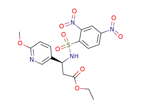 Molecular Structure of 351446-99-6 ((S)-3-(2,4-Dinitro-benzenesulfonylamino)-3-(6-methoxy-pyridin-3-yl)-propionic acid ethyl ester)