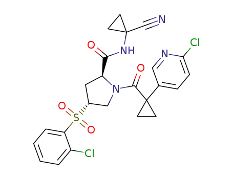 (4R)-4-[(2-chlorophenyl)sulfonyl]-1-{[1-(6-chloropyridin-3-yl)cyclopropyl]carbonyl}-N-(1-cyanocyclopropyl)-L-prolinamide
