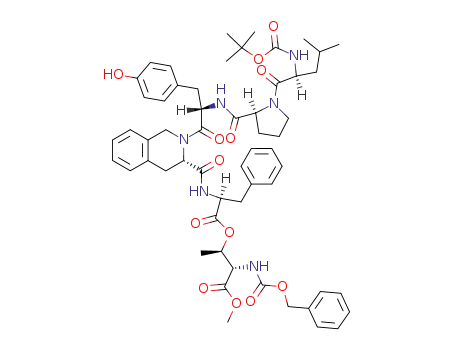 2-benzyloxycarbonylamino-3-[2-({2-[2-{[1-(2-<i>tert</i>-butoxycarbonylamino-4-methyl-pentanoyl)-pyrrolidine-2-carbonyl]-amino}-3-(4-hydroxy-phenyl)-propionyl]-1,2,3,4-tetrahydro-isoquinoline-3-carbonyl}-amino)-3-phenyl-propionyloxy]-butyric acid methyl ester