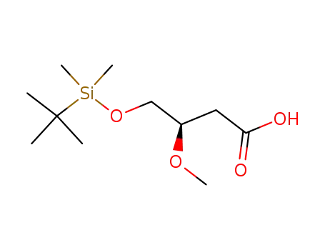 Molecular Structure of 669065-49-0 (Butanoic acid, 4-[[(1,1-dimethylethyl)dimethylsilyl]oxy]-3-methoxy-, (3R)-)