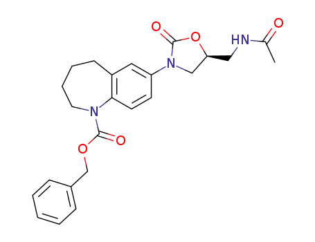 1H-1-Benzazepine-1-carboxylic acid,
7-[(5S)-5-[(acetylamino)methyl]-2-oxo-3-oxazolidinyl]-2,3,4,5-tetrahydro-
, phenylmethyl ester