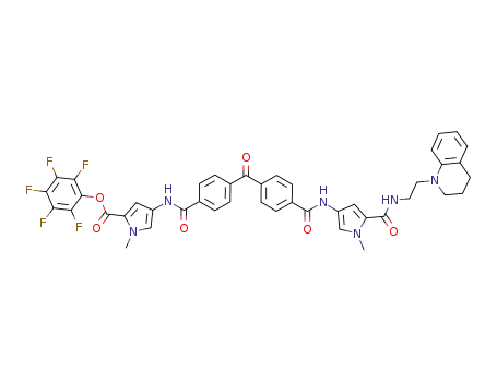 perfluorophenyl 4-(4-(4-(5-(2-(3,4-dihydroquinolin-1(2H)-yl)ethylcarbamoyl)-1-methyl-1H-pyrrol-3-ylcarbamoyl)benzoyl)benzamido)-1-methyl-1H-pyrrole-2-carboxylate