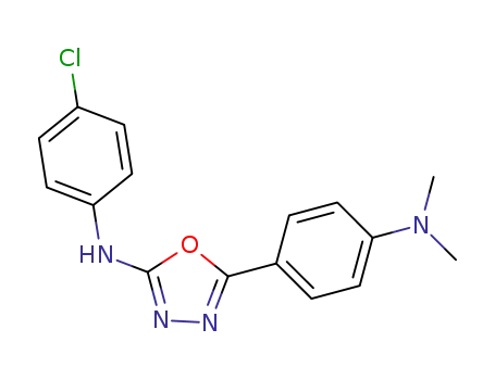 Molecular Structure of 1257256-88-4 (N-(4-chlorophenyl)-5-(4-(dimethylamino)phenyl)-1,3,4-oxadiazol-2-amine)