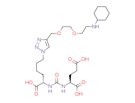 (S)-2-(3-((S)-1-carboxy-5-(4-((2-(2-(cyclohexylamino)ethoxy)ethoxy)methyl)-1H-1,2,3-triazol-1-yl)pentyl)ureido)pentanedioic acid