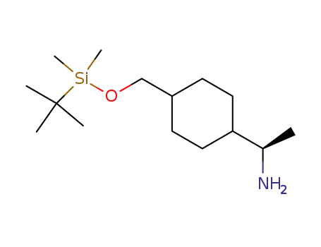 Molecular Structure of 672314-51-1 ((R)-1-[4-(tert-Butyldimethylsilyloxymethyl)cyclohexyl]ethan-1-amine)