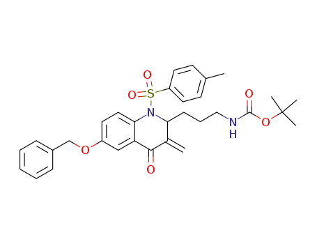 {3-[6-benzyloxy-3-methylene-4-oxo-1-(toluene-4-sulfonyl)-1,2,3,4-tetrahydro-quinolin-2-yl]-propyl}-carbamic acid <i>tert</i>-butyl ester