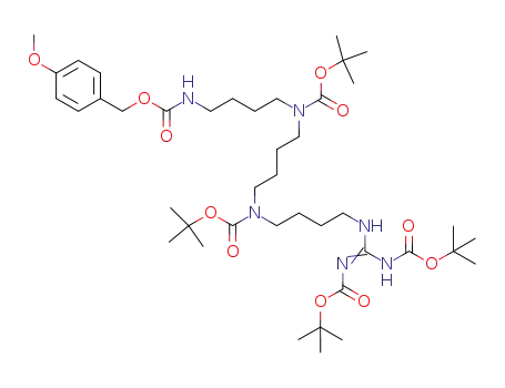 N-(4-{[4-(4-methoxybenzyloxycarbonylamino)butyl]-(tert-butoxycarbonyl)amino}butyl)-N-{4-[N',N''-bis(tert-butoxycarbonyl)guanidino]butyl}carbamic acid tert-butyl ester