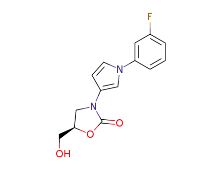 3-[1-(3-fluoro-phenyl)-1<i>H</i>-pyrrol-3-yl]-5-hydroxymethyl-oxazolidin-2-one