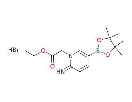 Molecular Structure of 1187820-11-6 (ethyl [2-imino-5-(4,4,5,5-tetramethyl-1,3,2-dioxaborolan-2-yl)-2H-pyridin-1-yl]acetate hydrobromide)