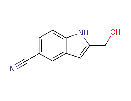 Molecular Structure of 104291-67-0 (1H-Indole-5-carbonitrile, 2-(hydroxymethyl)-)