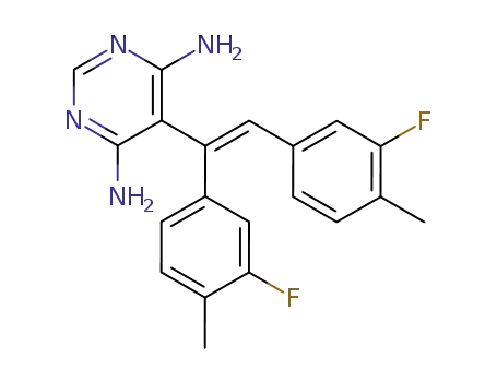 5-[(E)-1,2-Bis-(3-fluoro-4-methyl-phenyl)-vinyl]-pyrimidine-4,6-diamine