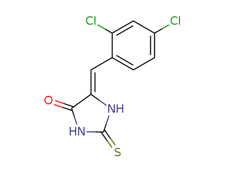 Molecular Structure of 6318-38-3 (5-[(2,4-dichlorophenyl)methylidene]-2-thioxoimidazolidin-4-one)