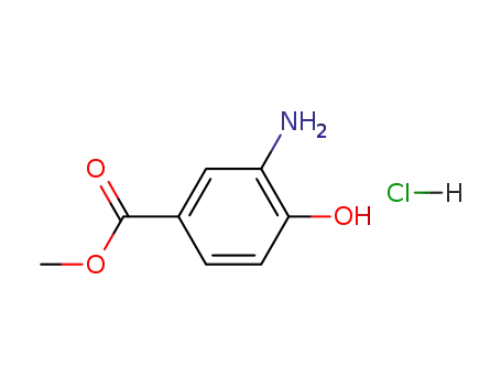 Molecular Structure of 65885-07-6 (Benzoic acid, 3-amino-4-hydroxy-, methyl ester, hydrochloride)