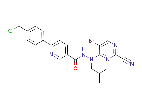 N'-(5-bromo-2-cyano-4-pyrimidinyl)-6-[4-(chloromethyl)phenyl]-N'-(2-methylpropyl)-3-pyridinecarbohydrazide
