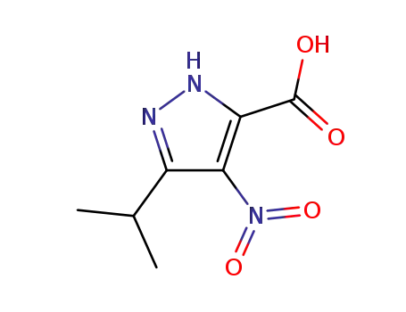 Molecular Structure of 141721-97-3 (5-Isopropyl-4-nitro-1H-pyrazol-3-carboxylic acid)