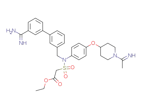 ((3'-carbamimidoyl-biphenyl-3-ylmethyl)-{4-[1-(1-imino-ethyl)-piperidin-4-yloxy]-phenyl}-sulfamoyl)-acetic acid ethyl ester