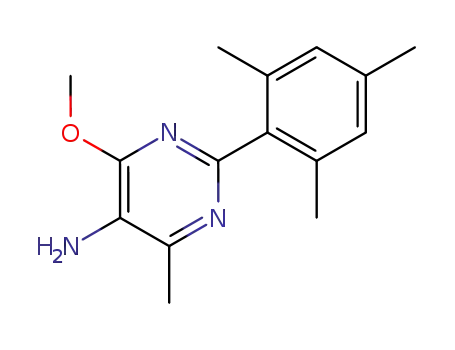 Molecular Structure of 1067229-01-9 (4-methoxy-6-methyl-2-(2,4,6-trimethyl-phenyl)-pyrimidin-5-ylamine)