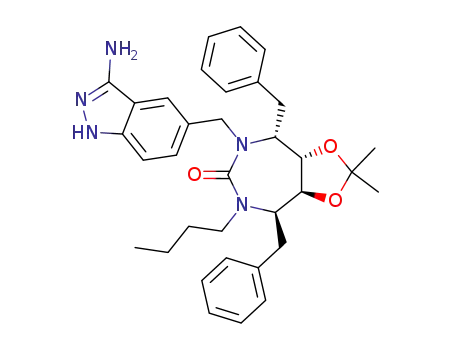 (3aS,4R,8R,8aS)-5-(3-Amino-1H-indazol-5-ylmethyl)-4,8-dibenzyl-7-butyl-2,2-dimethyl-hexahydro-1,3-dioxa-5,7-diaza-azulen-6-one