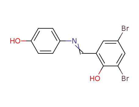 Molecular Structure of 20099-03-0 (Phenol, 2,4-dibromo-6-[[(4-hydroxyphenyl)imino]methyl]-)