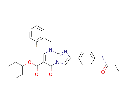 2-(4-butyrylamino-phenyl)-8-(2-fluoro-benzyl)-5-oxo-5,8-dihydro-imidazo[1,2-<i>a</i>]pyrimidine-6-carboxylic acid 1-ethyl-propyl ester