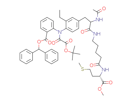 2-[(4-{2-acetylamino-2-[4-(1-methoxycarbonyl-3-methylsulfanyl-propylcarbamoyl)-butylcarbamoyl]-ethyl}-2-ethyl-phenyl)-<i>tert</i>-butoxyoxalyl-amino]-benzoic acid benzhydryl ester