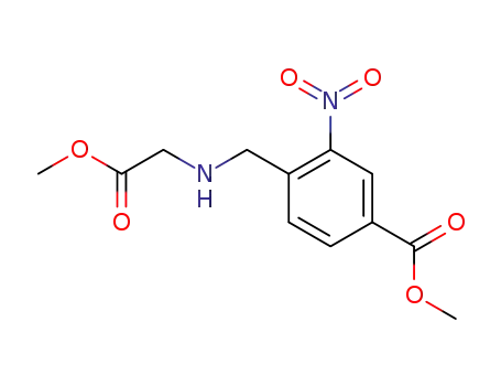 Molecular Structure of 637338-07-9 (Benzoic acid, 4-[[(2-methoxy-2-oxoethyl)amino]methyl]-3-nitro-, methyl
ester)