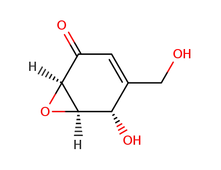 Molecular Structure of 635678-66-9 (7-Oxabicyclo[4.1.0]hept-3-en-2-one, 5-hydroxy-4-(hydroxymethyl)-, (1R,5S,6R)- (9CI))