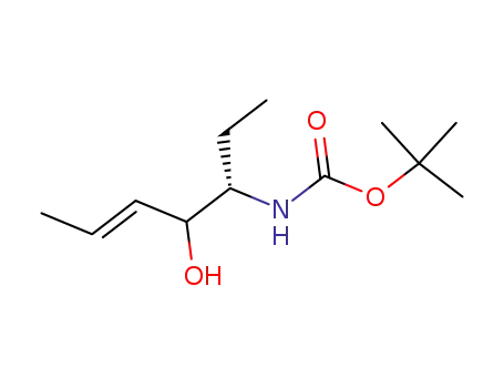 Molecular Structure of 622841-09-2 (Carbamic acid, [(1S,3E)-1-ethyl-2-hydroxy-3-pentenyl]-,
1,1-dimethylethyl ester)