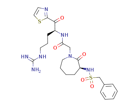 1H-Azepine-1-acetamide, N-[(1S)-4-[(aminoiminomethyl)amino]-1-(2-thiazolylcarbonyl)butyl]hexahydro-2-oxo-3-[[(phenylmethyl)sulfonyl]amino]-, (3S)-