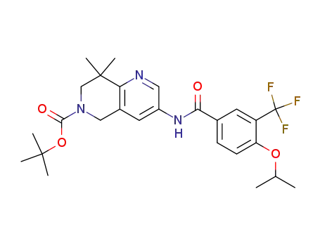 3-(4-isopropoxy-3-trifluoromethyl-benzoylamino)-8,8-dimethyl-7,8-dihydro-5<i>H</i>-[1,6]naphthyridine-6-carboxylic acid <i>tert</i>-butyl ester