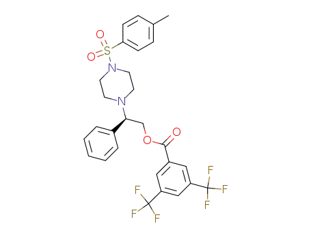 3,5-Bis-trifluoromethyl-benzoic acid (R)-2-phenyl-2-[4-(toluene-4-sulfonyl)-piperazin-1-yl]-ethyl ester