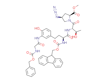 (2S,4S)-4-Azido-1-{(2S,3R)-2-[(S)-4-[3-(2-benzyloxycarbonylamino-acetylamino)-4-hydroxy-phenyl]-2-(9H-fluoren-9-ylmethoxycarbonylamino)-butyrylamino]-3-hydroxy-butyryl}-pyrrolidine-2-carboxylic acid methyl ester